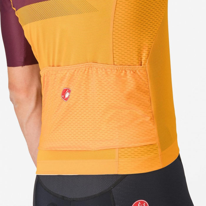 Tricou cu maneca scurta Castelli Simbolo, pentru barbati, portocaliu aprins/visiniu inchis, XL [6]