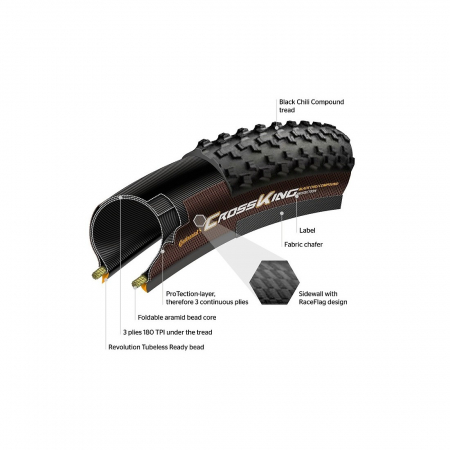 Anvelope & accesorii - Anvelopa pliabila Continental Race King ProTection 55-622 (29x2.2) negru/bernstein
