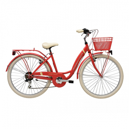 Oras si Fitness - Bicicleta Adriatica Panda 26 Lady 6V Rosu Mat 42 cm