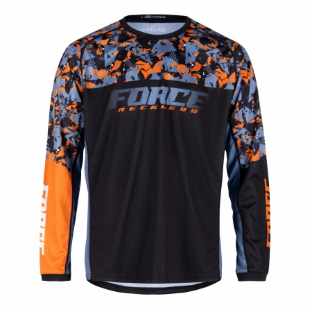 Tricouri si bluze - Bluza Force Reckless Maneca Lunga Black-Orange M