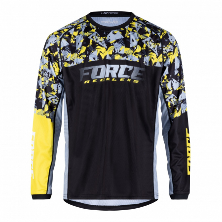 Tricouri si bluze - Bluza Force Reckless Maneca Lunga Black-Yellow-Grey M