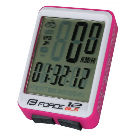 Ciclocomputere/GPS - Ciclocomputer Force 12F fara fir roz