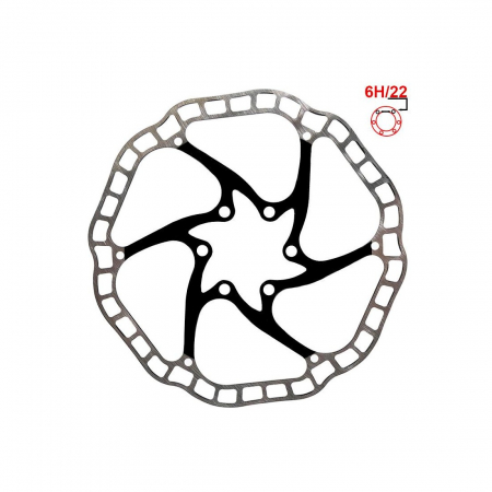COMPONENTE - Disc frana eWheel EWD001 160mm, 6 gauri, negru