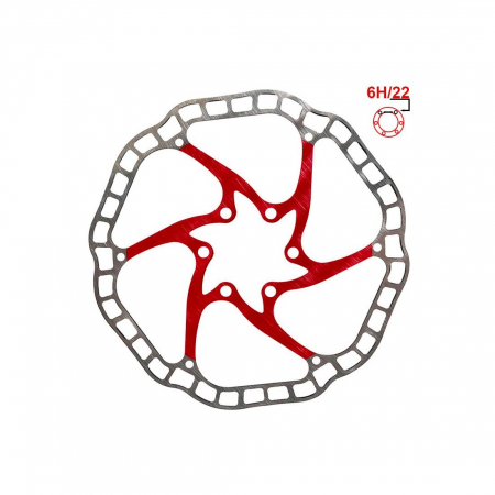 COMPONENTE - Disc frana eWheel EWD001 160mm, 6 gauri, rosu