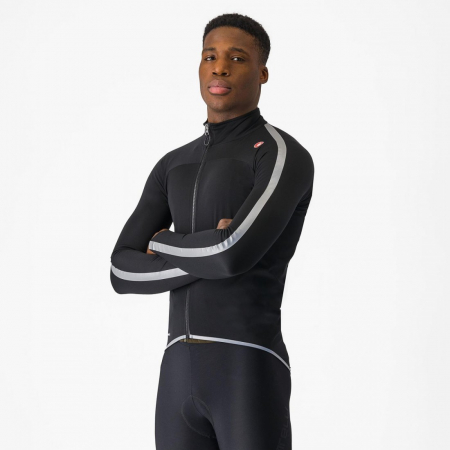 ECHIPAMENTE - Jacheta de ploaie Castelli Ultra Rain Cape, pentru barbati, negru/argintiu reflex, M