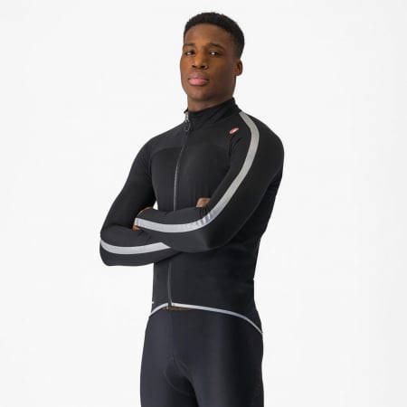 ECHIPAMENTE - Jacheta de ploaie Castelli Ultra Rain Cape, pentru barbati, negru/argintiu reflex, XXL