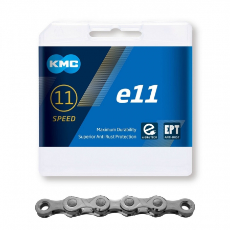 Piese - Lant KMC E11 EPT 11 Viteze 136 zale Ebike Argintiu
