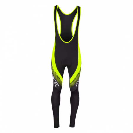 Pantaloni - Pantaloni cu bretele si bazon Force F58 negru/fluo S