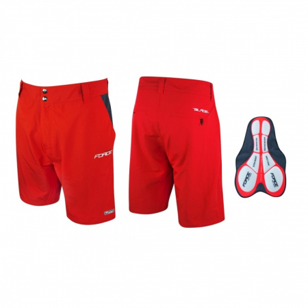 Pantaloni - Pantaloni Force Blade MTB cu sub-pantaloni cu bazon rosu XL