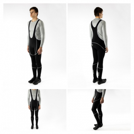 Pantaloni Force Z70 cu bretele si bazon negri XL [3]