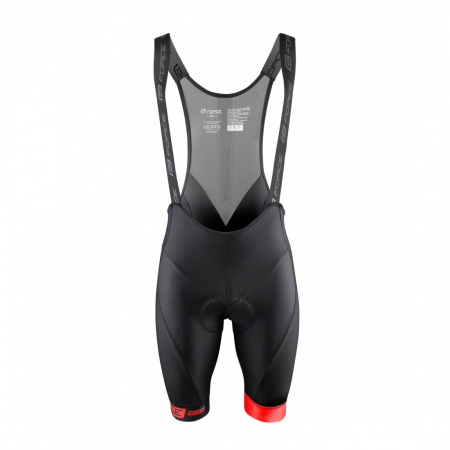 Pantaloni scurti cu bazon si bretele Force B51 negru/rosu XS [2]