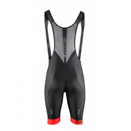 Pantaloni - Pantaloni scurti cu bazon si bretele Force B51 negru/rosu XS