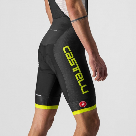 Pantaloni scurti cu bretele Castelli Competizione Kit Negru/Galben Fluo S [3]