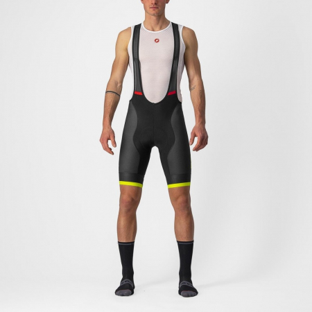 Produse - Pantaloni scurti cu bretele Castelli Competizione Kit Negru/Galben Fluo S