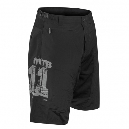 Pantaloni scurti Force MTB-11 bazon detasabil Negru/Antracit M [1]