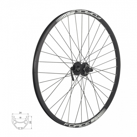 Roti & accesorii - Roata fata 26 Force Basic Disc 559x19 butuc Shimano HBM475