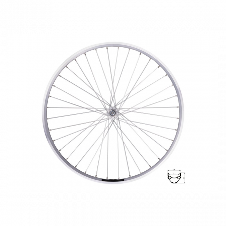 ROTI & PIESE - Roata fata Force Prime 28 622x21 36H argintie