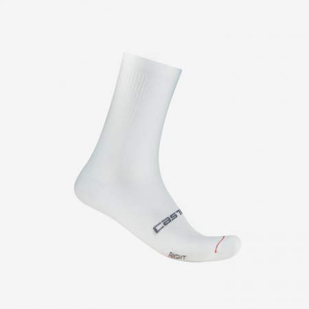 ECHIPAMENTE - Sosete Castelli Espresso 18, unisex, alb, XXL, 44-47