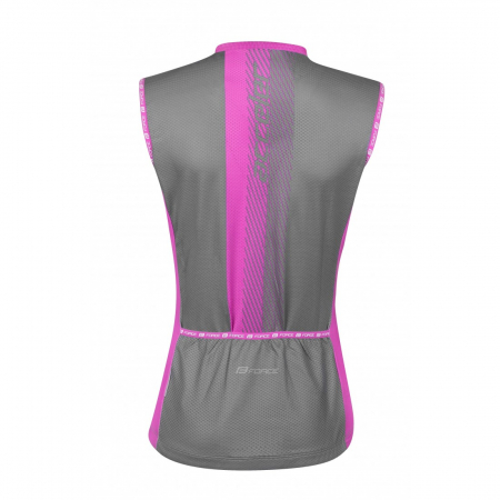 Produse - Tricou ciclism fara maneci Force F Acceler gri/roz L