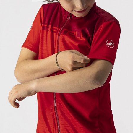 Tricou cu maneca scurta Castelli Neo Prologo pentru copii Rosu/Visiniu 4A [2]