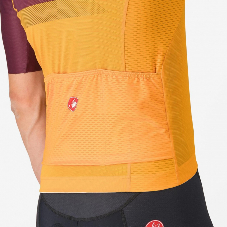 Tricou cu maneca scurta Castelli Simbolo, pentru barbati, portocaliu aprins/visiniu inchis, M [5]