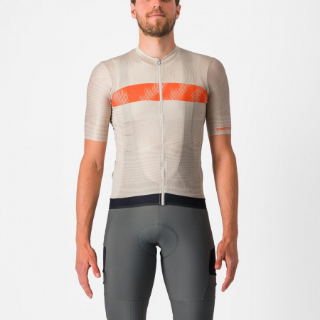 ECHIPAMENTE - Tricou cu maneca scurta Castelli Unlimited Endurance Gri/Portocaliu M