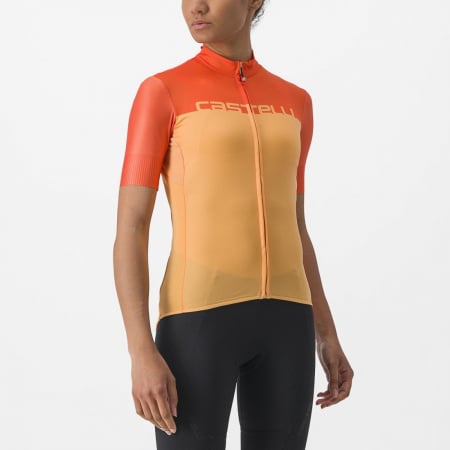 ECHIPAMENTE - Tricou cu maneca scurta Castelli Velocissima de dama Galben/Portocaliu XS