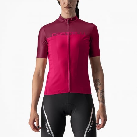 ECHIPAMENTE - Tricou cu maneca scurta Castelli Velocissima de dama Rosu/Visiniu M