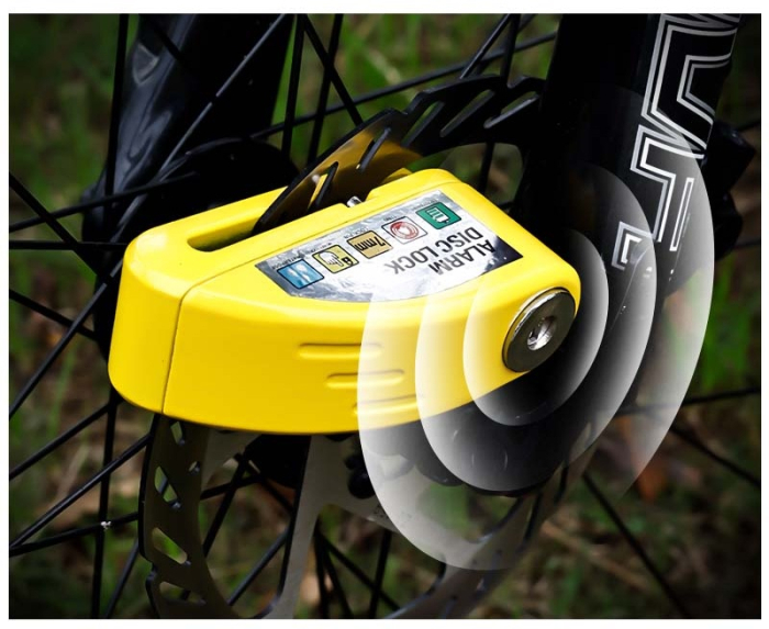 Antifurt bicicleta cu prindere pe disc si alarma - culoare neagra [3]