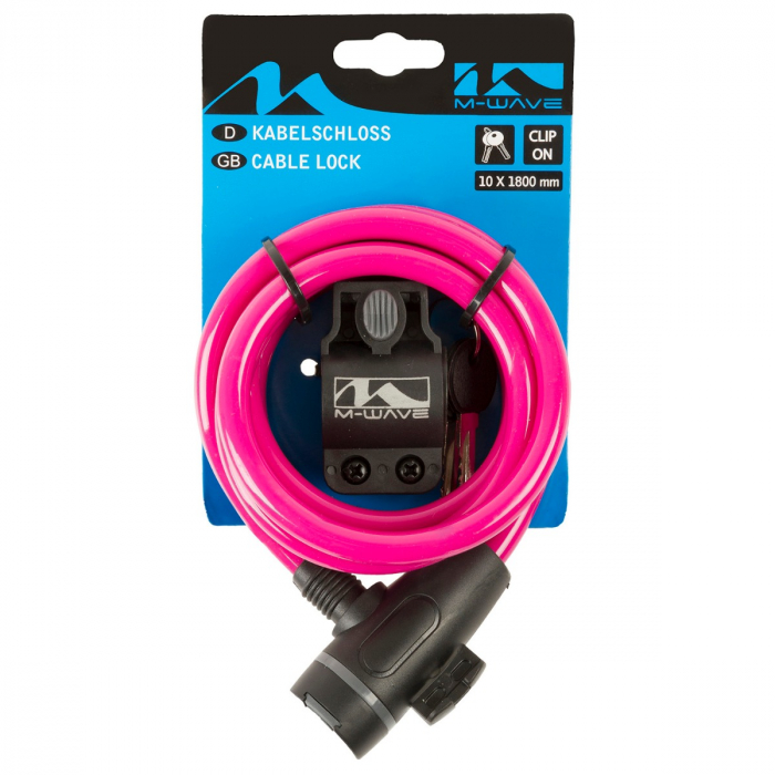 Antifurt cu Cheie M-WAVE  "S 10.18"  Roz [2]