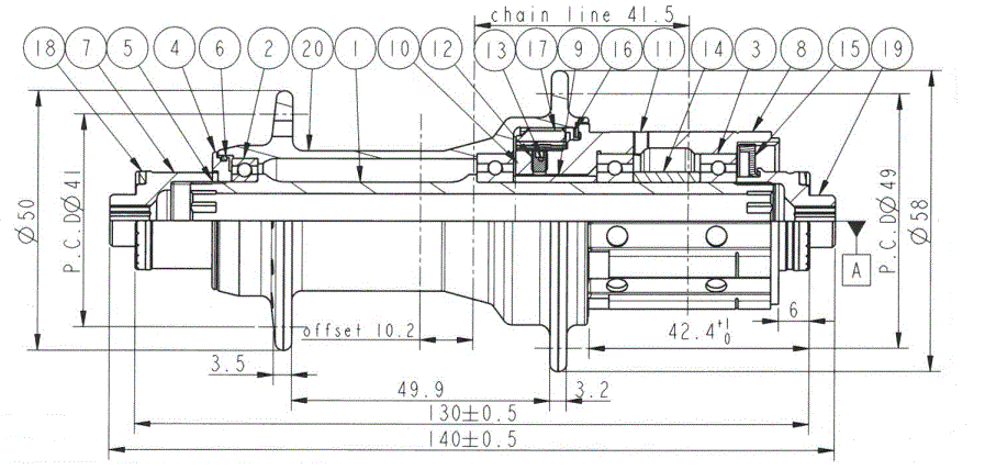 Butuc Spate NOVATEC F482SB-SL/AB-QR-A4ABG-11S, Negru , 24H [3]