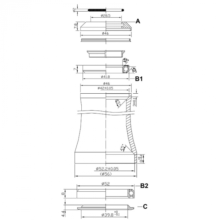 Cuveti Integrati TANGE 1.1/8"-1.5" [3]