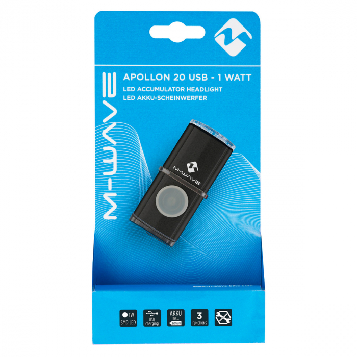 Far cu Acumulator M-Wave "APOLLON K 20 USB" Aluminiu [2]