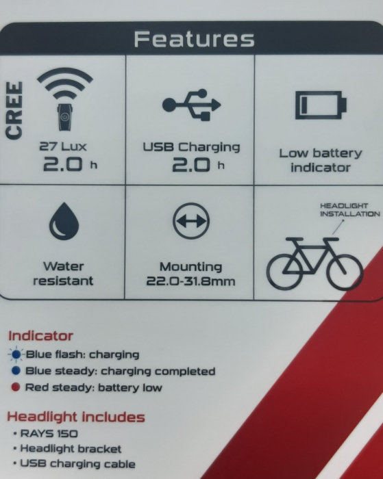 Far cu Acumulator SMART RAYS 150 Lumeni [5]