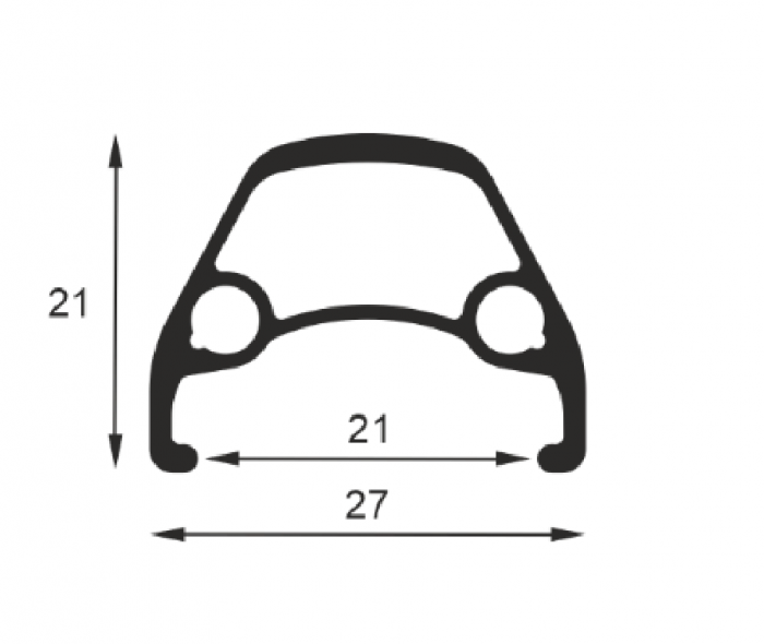Janta Aluminiu SXT 29(622x21C) - 28H Negru  [2]
