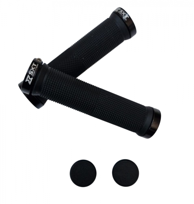 Mansoane MTB SXT ZN-002 - 130 mm Lock-On Dublu Negru [2]