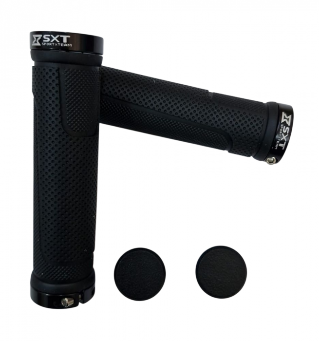 Mansoane MTB SXT ZN-005 - 130 mm Lock-On Dublu Negru [2]