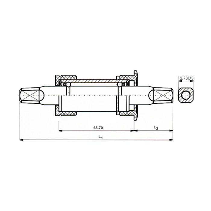 Monobloc Pedalier NECO 103mm Negru Cupe Metal/Metal [2]