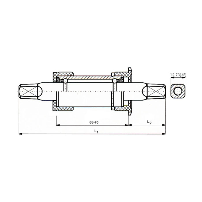 Monobloc Pedalier NECO 127,5/31 mm, Cupe Metal, Silver [2]