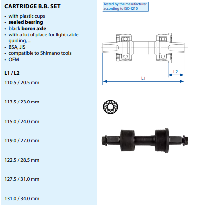 Monobloc Pedalier pe Rulmenti 110,5  mm  [2]
