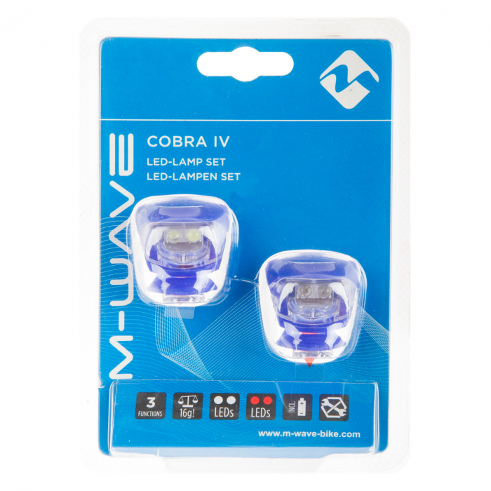 Set Flash cu Baterii M-WAVE  COBRA IV - Albastru [2]
