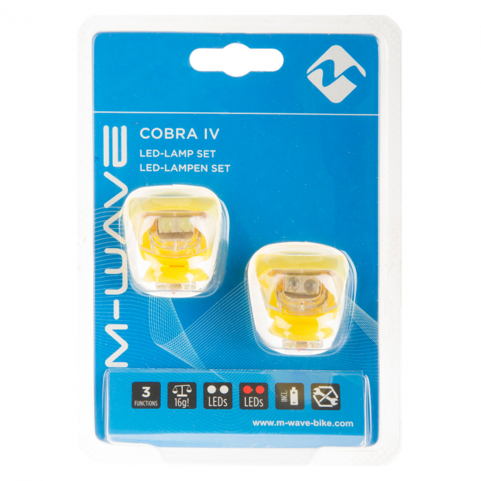 Set Flash cu Baterii M-WAVE COBRA IV -Galben [2]