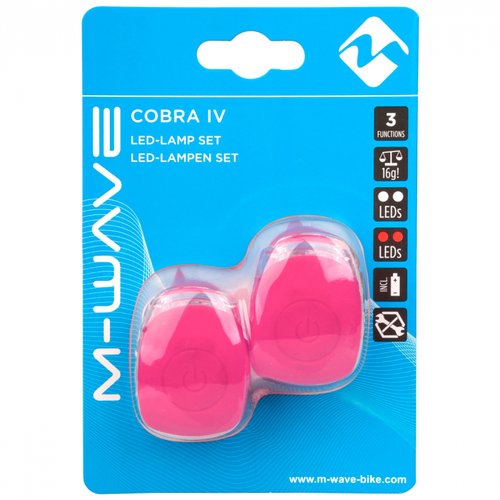 Set Flash cu Baterii M-WAVE COBRA IV - Roz [3]