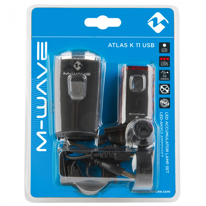 Set Lumini cu Acumulator M-WAVE  ATLAS K 11 USB [4]