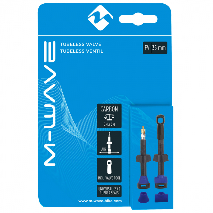 Set Valve Tubeless M-WAVE  FV - 35 mm  2 buc [3]