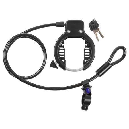 Accesorii - Antifurt Cadru cu Cheie si Cablu Spiralat M-WAVE RINGLOOP