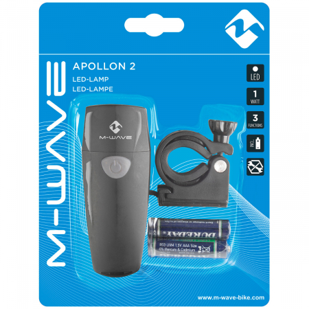 Far cu Baterii M-WAVE APOLLON 2 Negru 1Watt [1]
