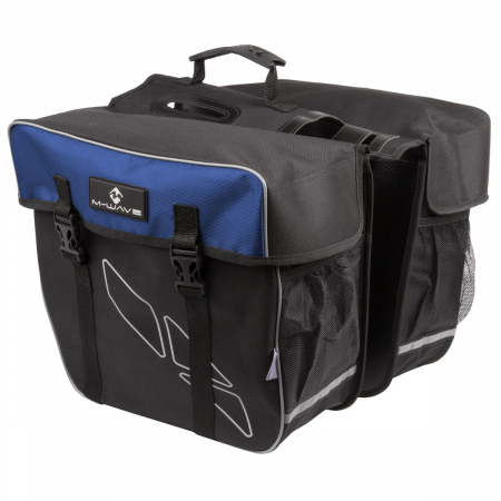 Accesorii - Geanta Portbagaj 2 Piese M-WAVE  AMSTERDAM DOUBLE  Negru/Albastru