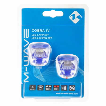 Set Flash cu Baterii M-WAVE  COBRA IV - Albastru [1]