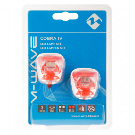 Set Flash cu Baterii M-WAVE  COBRA IV - Rosu [1]